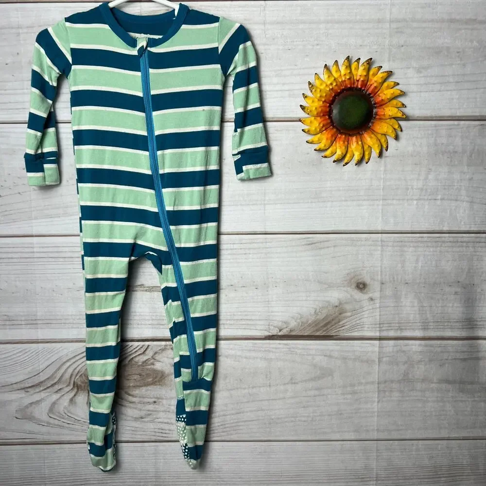 kickee zip bamboo footie‎ 9-12M